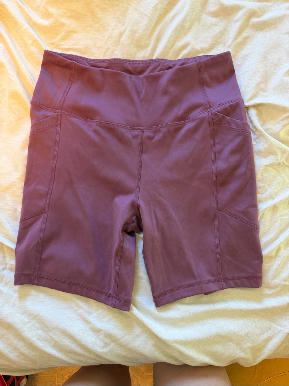 Avia Mauve High-Rise Bike Shorts with Pockets